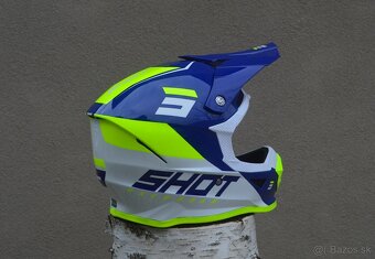 ľahká helma prilba bielo modro žltá fluo - 3