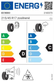 Nové pneumatiky 4 ks Kumho WP71 XL 215/45 r17 91V - 3