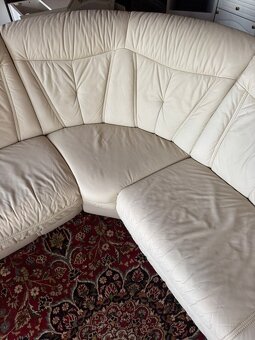 Světlá kožená sedačka do Účka, 4979 - 3