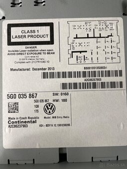 Originálne autorádio VW Golf 7 / Passat B8 – MIB Entry - 3