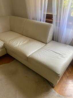 Kožená rohová rozkladacia sedačka - 3