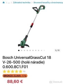 Set záhradnej techniky BOSCH – kosačka, vyžínač a batérie - 3