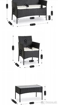 Zahradny Nabytok Set - Cierny NOVY - 3