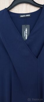 Dámske tmavomodré elegantné šaty S/m - 3
