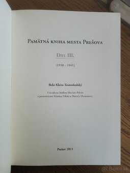 Pamätná kniha mesta Prešova 3 zväzky - 3