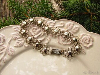 Starý dámsky strieborný náramok, Ag 900 - 3