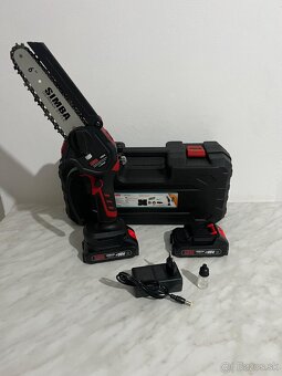 Akumulátorová mini reťazová píla 6" mazanie + 2x batérie - 3