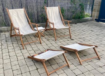 Retro vintage zahradne stolicky lehatka - 3