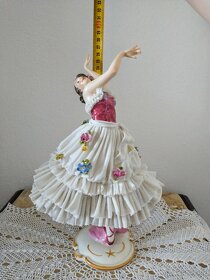 Veľká starožitná porcelánová tanečnica - 3
