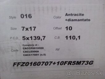 Alu 5 x 139,7 R 17. - 3
