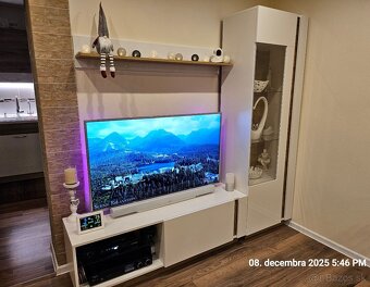 Obývacia stena biely lesk/dub - 3