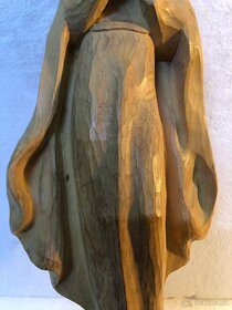 Stará krásna drevená nástenná socha MADONNA - 3