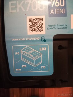 Autobateria EXIDE AGM 70AH - 3