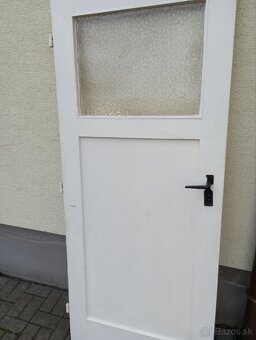 Biele retro dvere presklené Ľavé 80 - 3