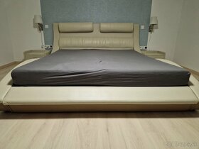 Manželská posteľ z kože + 2 nočné skrinky - 3
