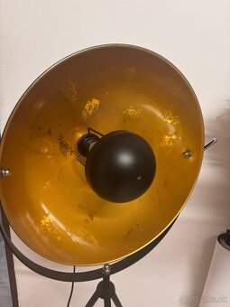 Stojaca lampa čierno zlatá - 3
