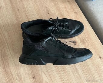 Pánske kožené sneakersy / tenisky Geox, čierne, veľkosť 45 - 3