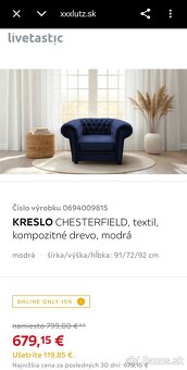 Chesterfield modrá - 3