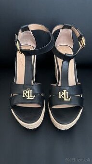 Ralph Lauren kožené sandále na podpätku - 3