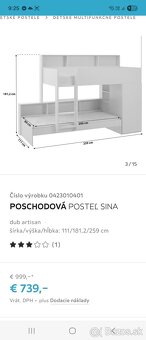 Detská poschodová postel aj so skriňou - 3