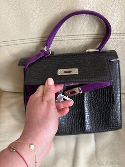 Kozena kabelka na styl Hermes kelly - 3