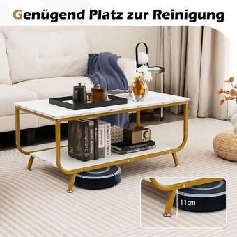 Mramorový konferenčný stolík Obdĺžnikový konferenčný stolík - 3