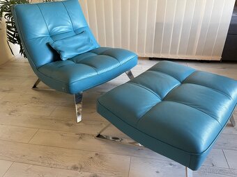 KOZENE KRESLO S TABURETKOU - 3