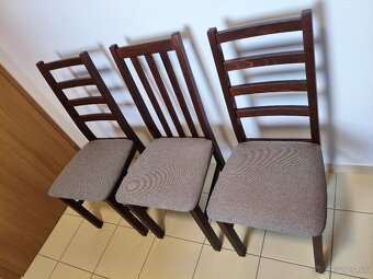 Jedálenské stoličky - orech/hnedá 3ks - 3