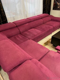 Rohový gauč + taburetka - 3