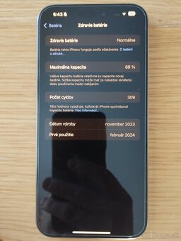 iPhone 15 pro max 256GB prírodný titán - 12 mes. záruka - 3
