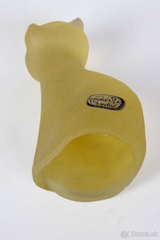 Žltá sklenená soška Mačka - 3