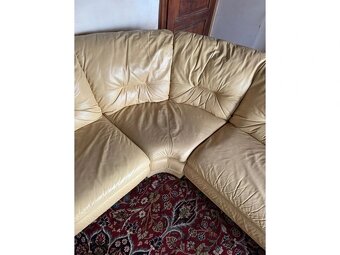 Rohová kožená sedací souprava, 3245 - 3