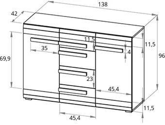 Komoda 165 CM Nová - 3