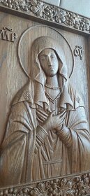 Drevený  obraz Panna Mária 32×42cm,hr4cm - 3