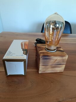 industriálna lampa - kocka (Handmade) s LED žiarovkou - 3