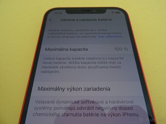 iPhone 12 64GB RED - ZÁRUKA 1 ROK - 100% BATERIA - 3