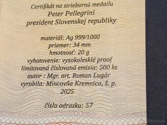 Predám AG medailu Peter Pelegriny - 3