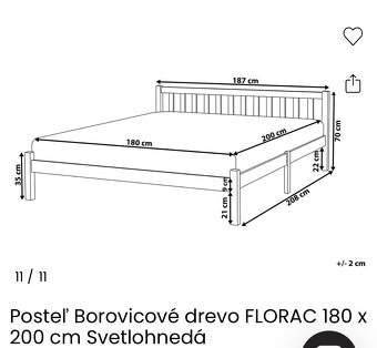 Posteľ z masívu 180x200 - 3