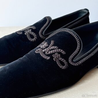 Originál LOUIS VUITTON pánske modré navy topánky loafers - 3