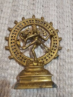 Kovová socha Shiva (Šiva, Natarádža, Nataraja). Výška 24cm. - 3