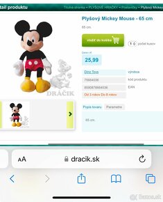 Mickey Mouse - plyšová hračka - nová - 3