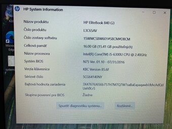 Predám HP EliteBook 840 G3, Intel i5, 16GB RAM, 256GB SSD - 3