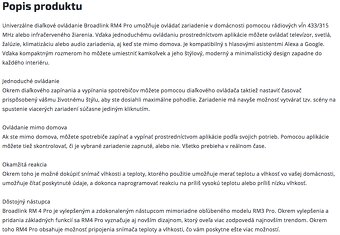 Ovládač BroadLink RM4 Pro / IR + 433Mhz smart ovládanie - 3