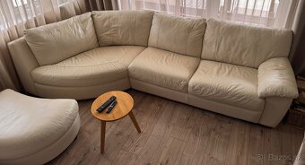 Rohová kožená sedačka - 3