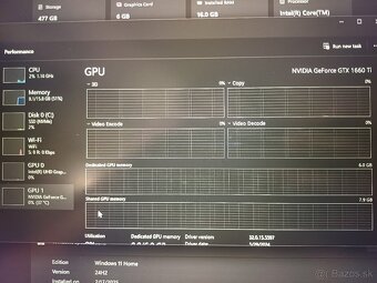 Herný notebook GTX 1660 Ti 6GB i7-10870H 16GB RAM - 3