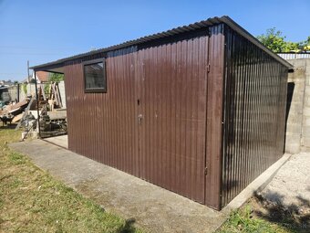 Plechová garáž s prístreškom - 3
