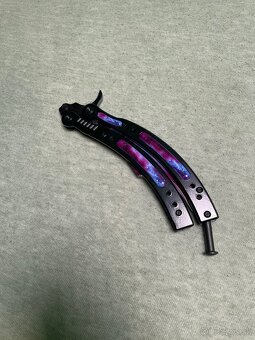 Butterfly knife Galaxy black Field-Tested - tupý - 3