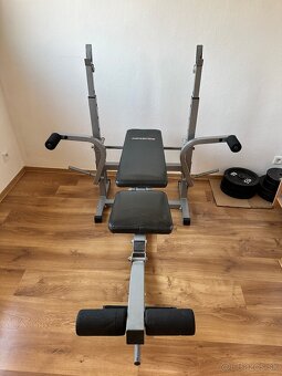 Bench press lavica inSPORTline spolu so závažiami a tyčami - 3