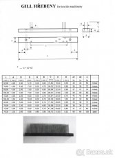 GILL HŘEBENY nejen  pro POSUKOVACÍ STROJE (mosaz) - 3