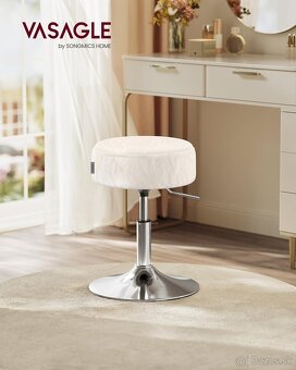 VASAGLE barová stolička / taburet – krémovo-biela, nová - 3